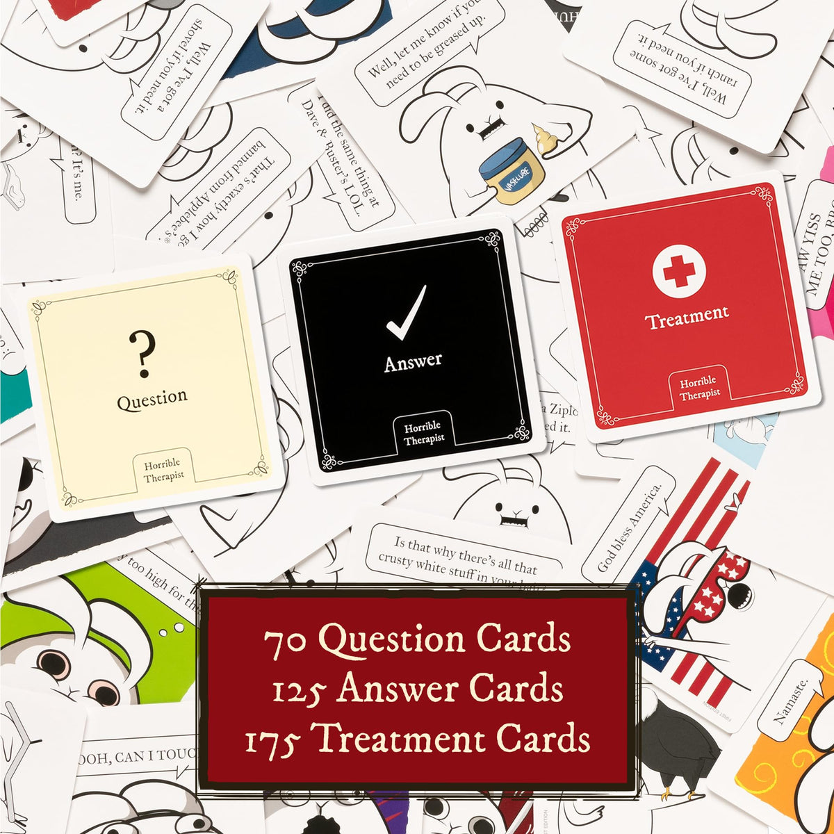 Exploding Kittens Horrible Therapist question cards spark witty prompts for laughs