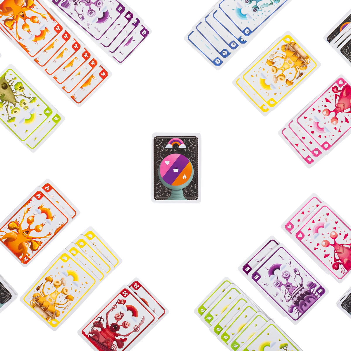 Exploding Kittens Mantis 2-6 players setup scene emphasizing quick rounds and group energy