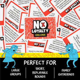 Exploding Kittens No Loyalty box art highlighting chaotic party vibes