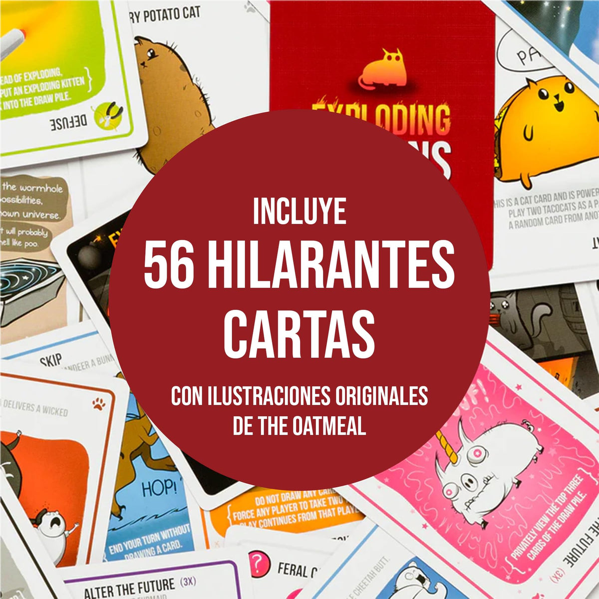 Exploding Kittens Original Spanish Edition box packaging highlights portable fun.