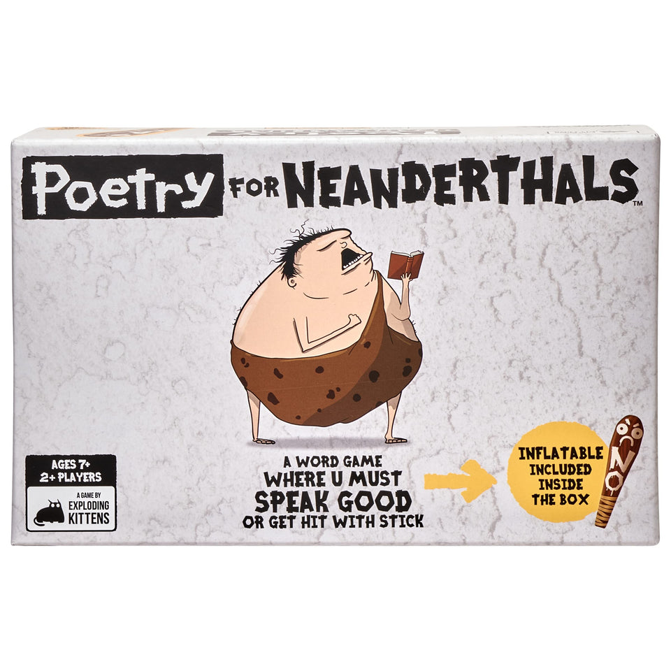 Exploding Kittens Poetry for Neanderthals cards ready for fast guessing and laughs