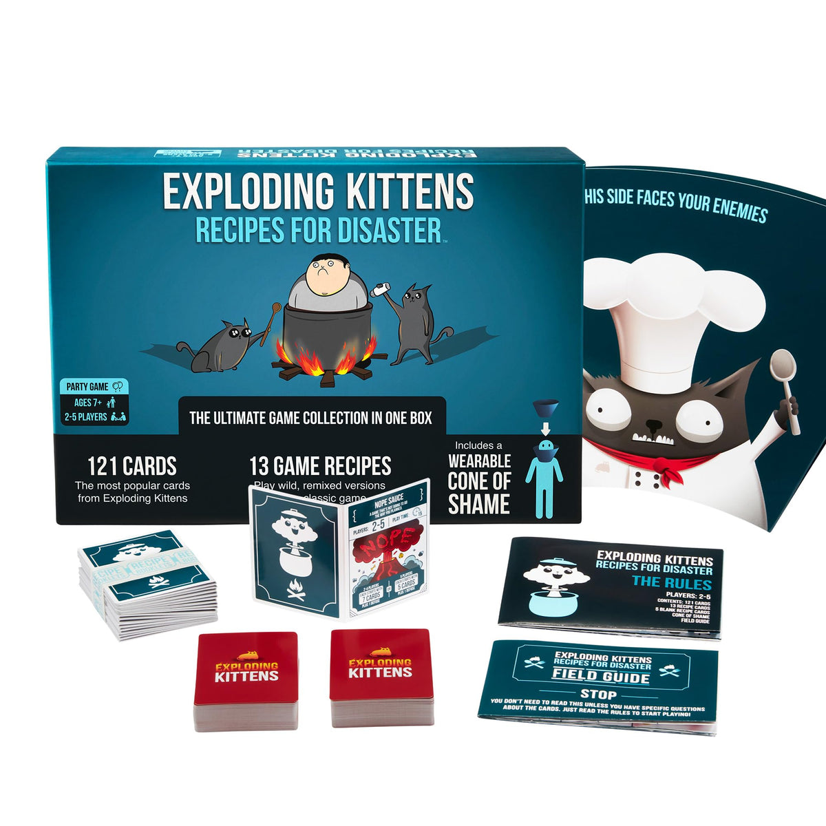 Exploding Kittens Recipes for Disaster cards ready for a lively family game night.