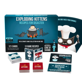 Exploding Kittens Recipes for Disaster cards ready for a lively family game night.