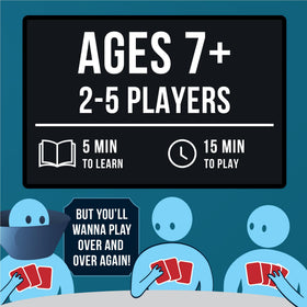 Exploding Kittens Recipes for Disaster supports 2-5 players, ages 7+ for family fun.