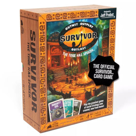 Exploding Kittens Survivor Has Spoken cover art, ideal for lively family game nights.