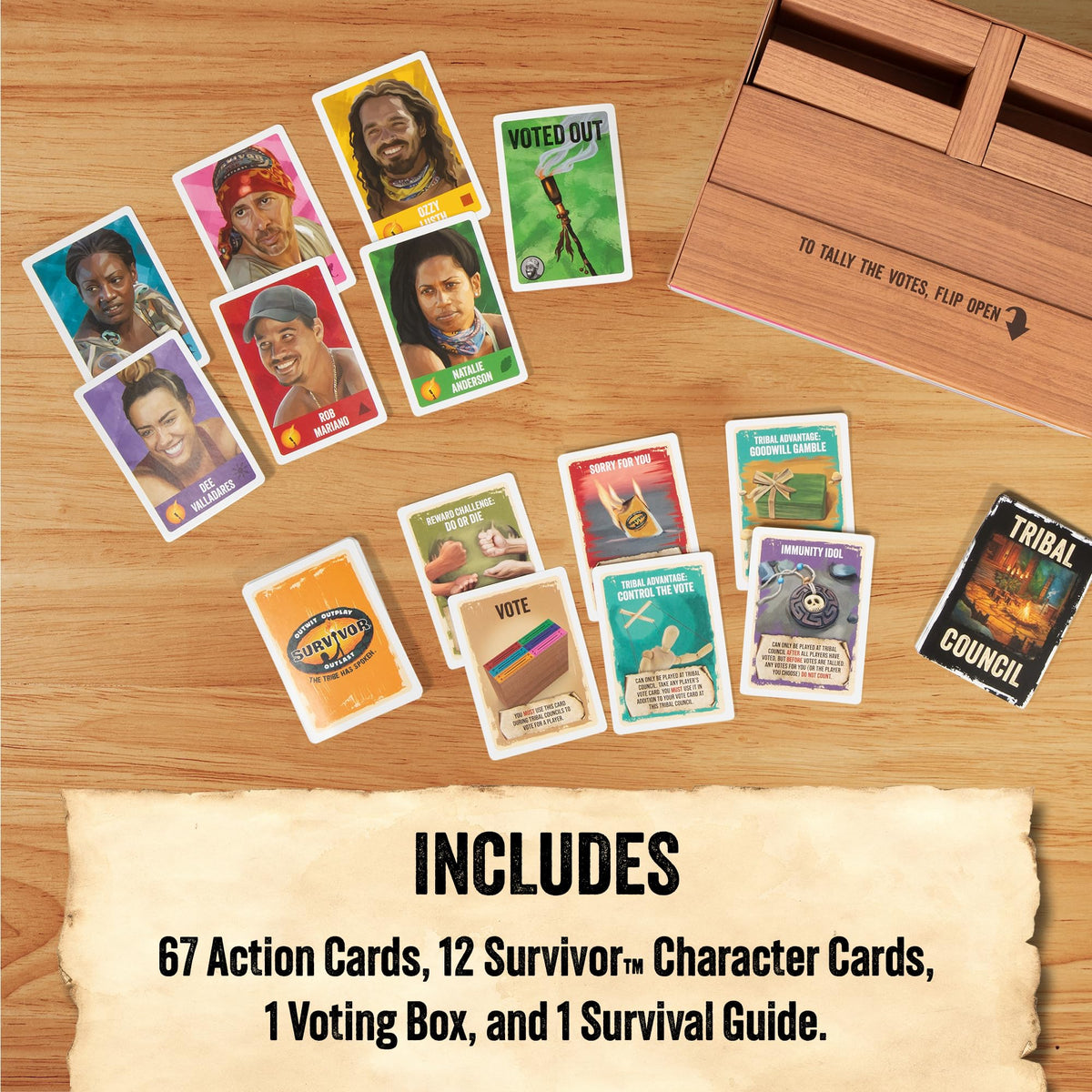 Exploding Kittens Survivor table of players ready for competition around a card game.