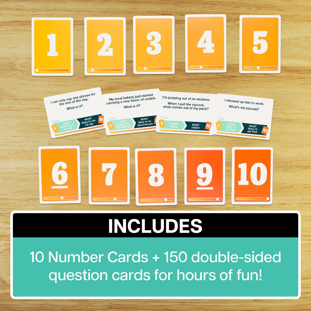 Exploding Kittens That Escalated Quickly question cards spark witty answers at game night.