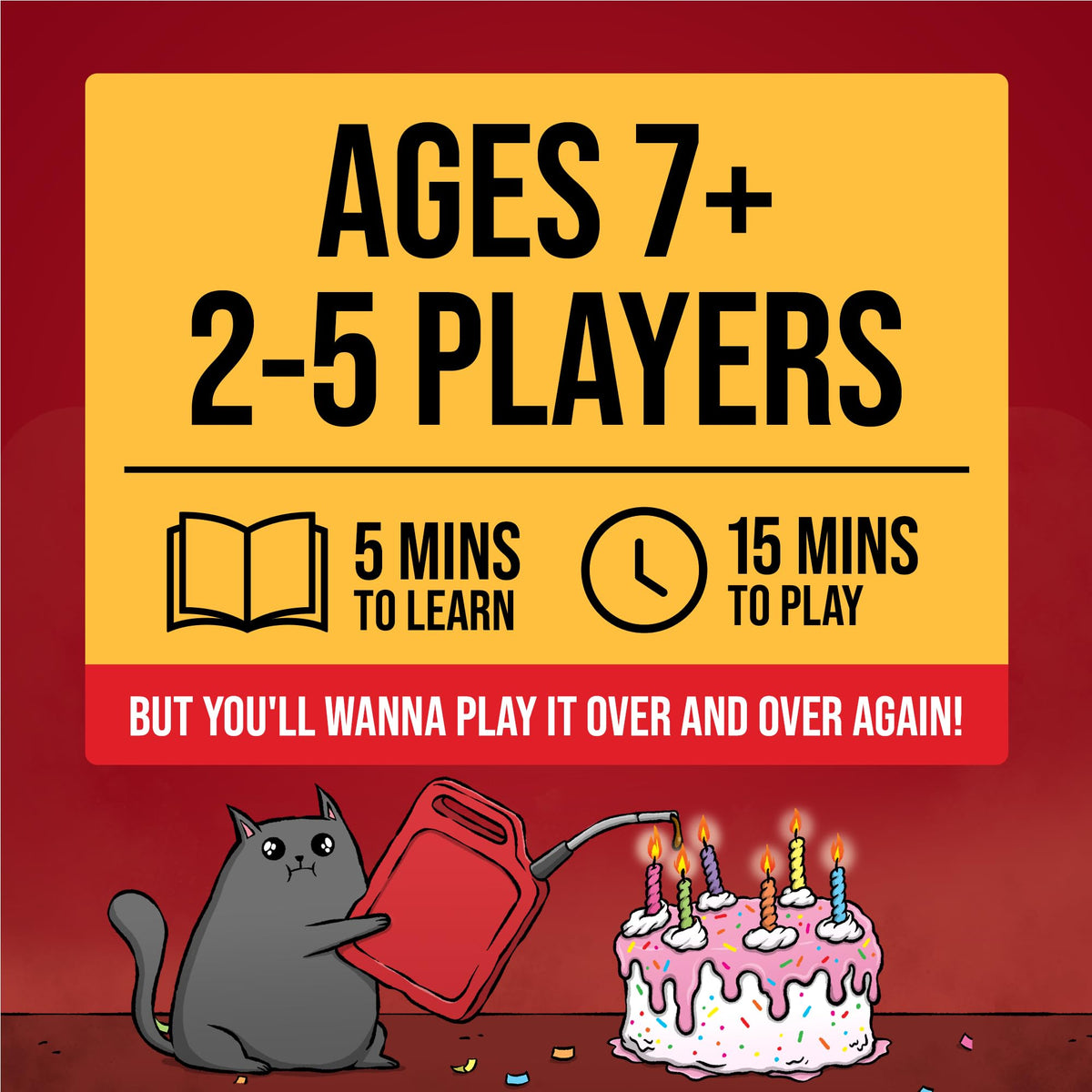 Exploding Kittens travel-friendly packaging keeps the game ready anywhere.