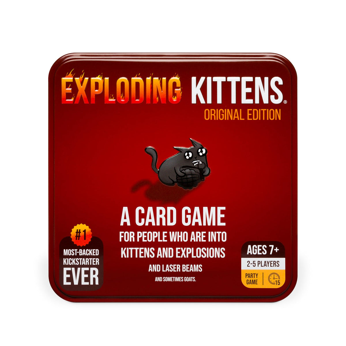 Exploding Kittens travel tin for on-the-go play