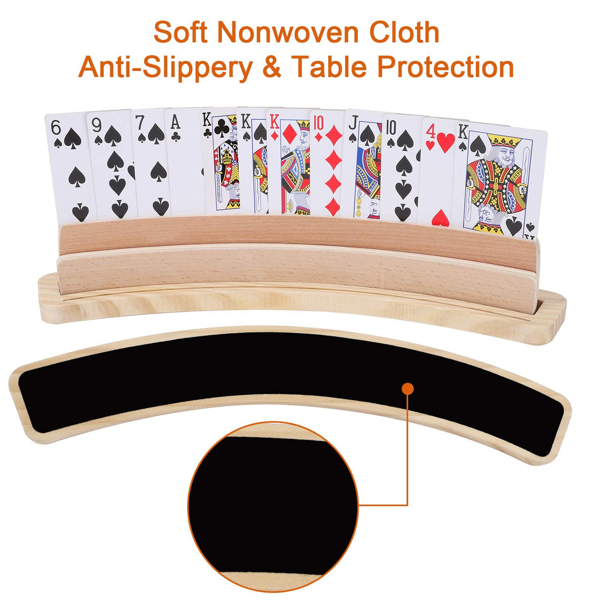 Exqline curved card holder anti-slip base for table stability