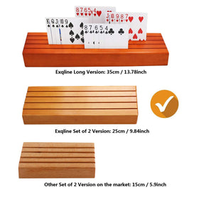 Exqline card holders with four ascending slots improve organization and prevent dropped cards.
