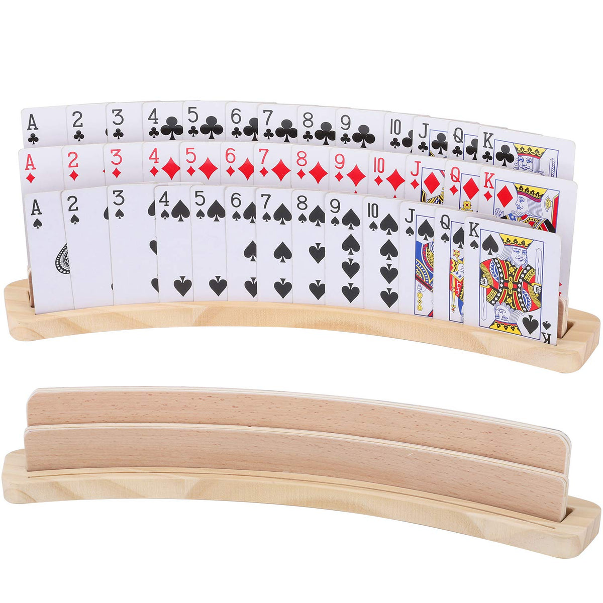Exqline curved card holder with three slots for clear visibility during play