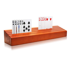 Exqline wooden card holder front view for easier card access