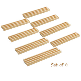 Exqline domino racks with three-slots design for clear visibility during play.