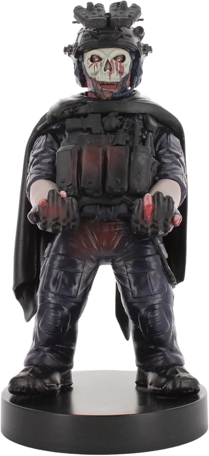 Exquisite Gaming Zombie Ghost Cable Guy with arm-extended hands securely grips your phone for stable viewing.