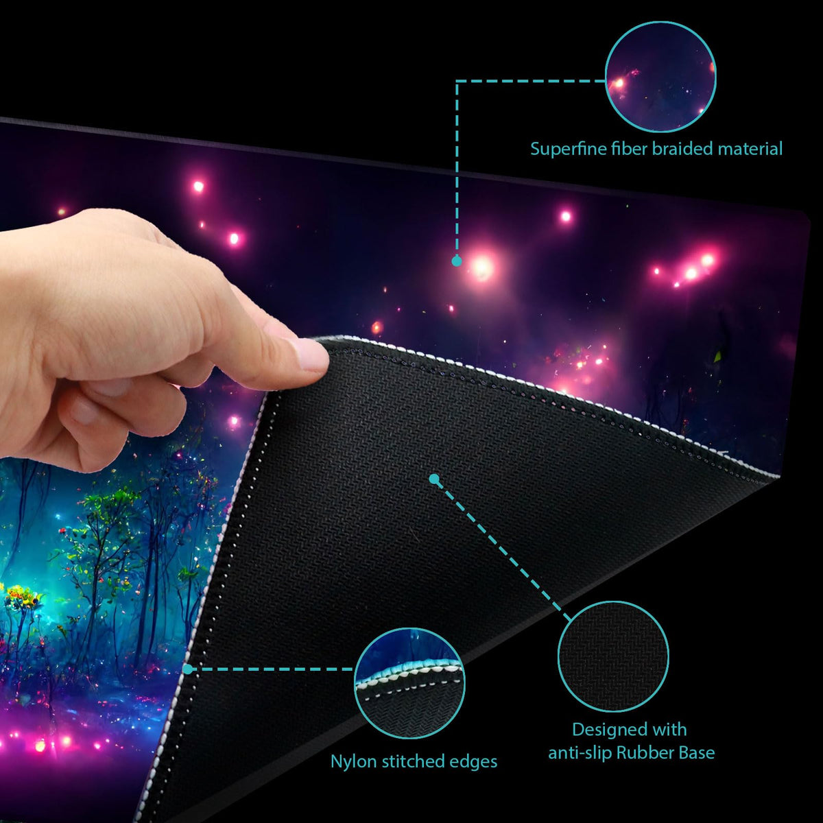 Extalas MTG Playmat with anti-fray stitched edges to resist wear.