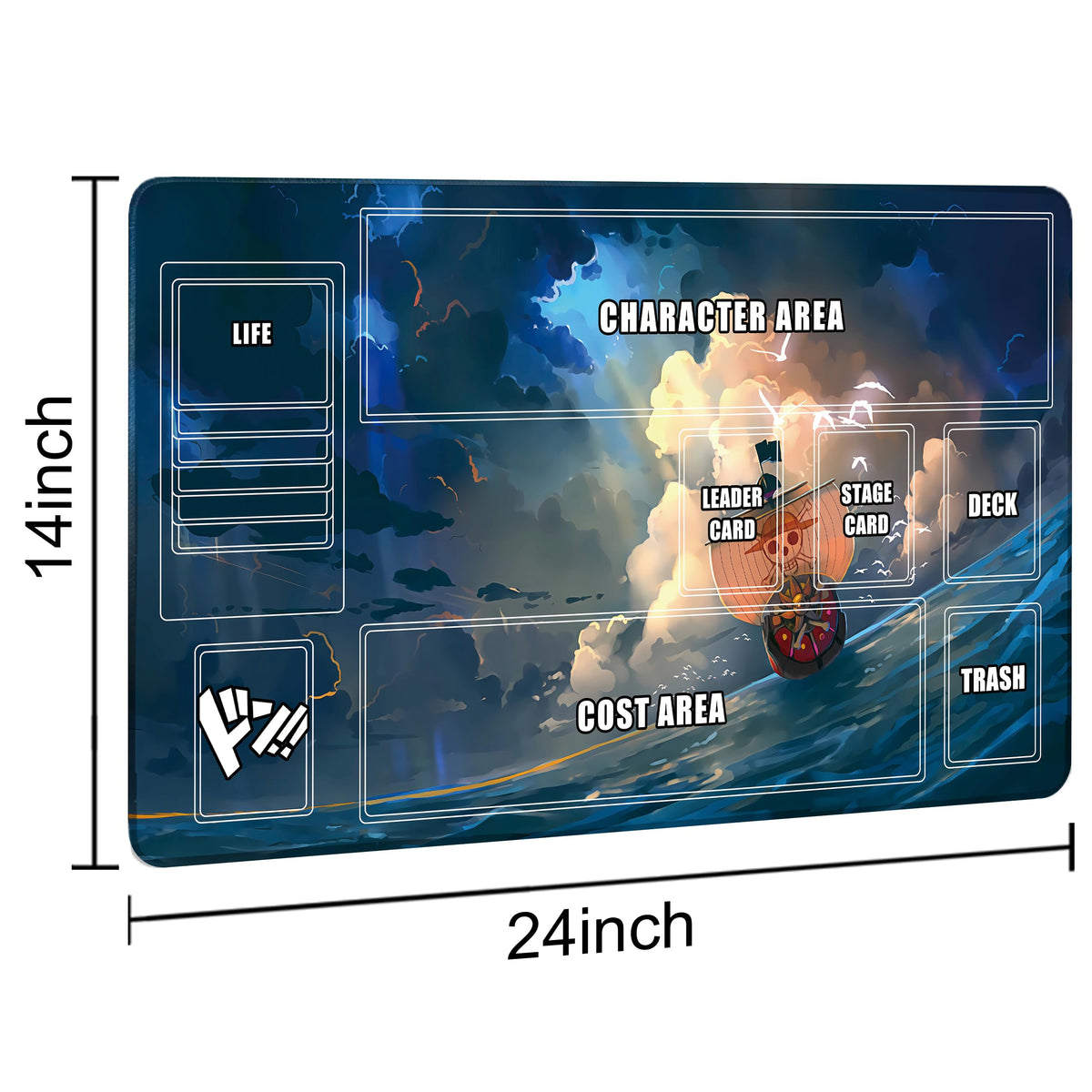 Extalas Playmat non-slip rubber surface keeps cards in place.