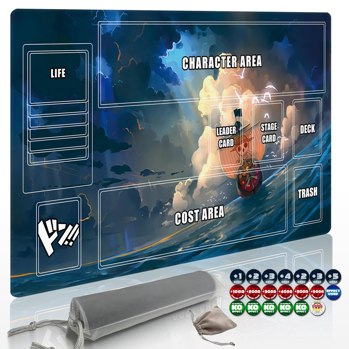 Extalas Playmat with zones design for organized solo games.