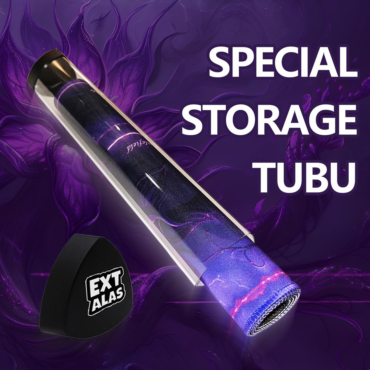 Extalas storage tube protecting playmat during travel