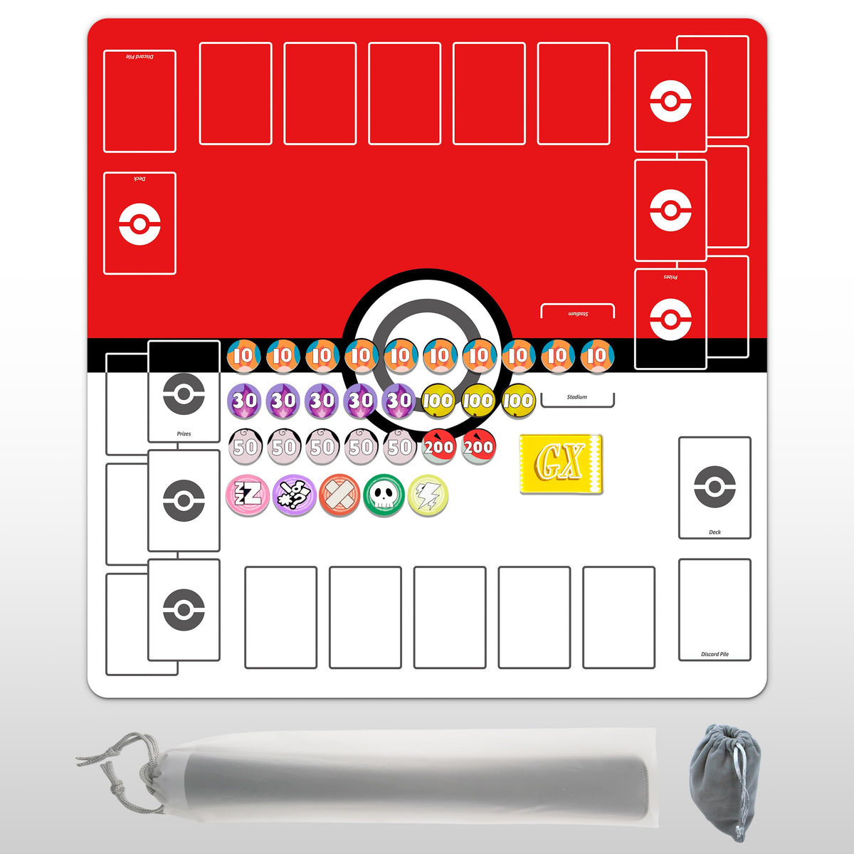 Extalas playmat showcases a clean two-player layout for organized matches.