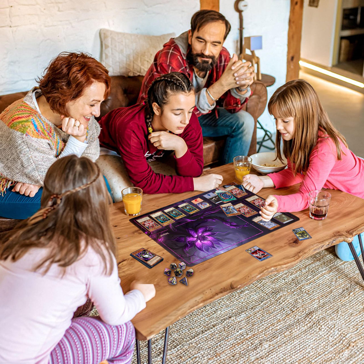 Extalas purple lotus design on playmat adds stylish flair