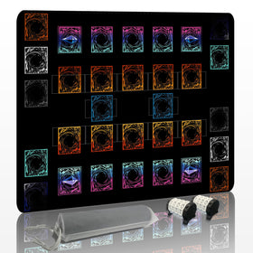 Extalas stitched Yu-Gi-Oh! playmat with two-player layout for smooth dueling