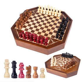 Extguds double-sided chessboard ready for 3- and 4-player games.