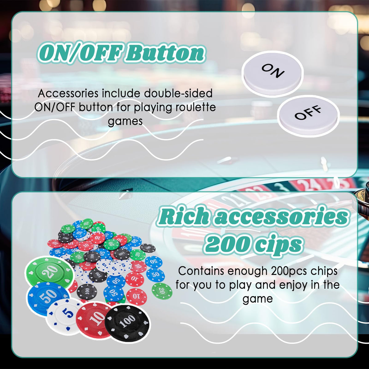 Extguds 200 chips enable varied betting and extended game nights