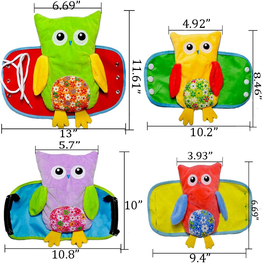 Extpro Learn to Dress Owl Doll featuring a zipper for easy, confident dressing practice.