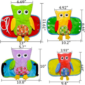 Extpro Learn to Dress Owl Doll featuring a zipper for easy, confident dressing practice.