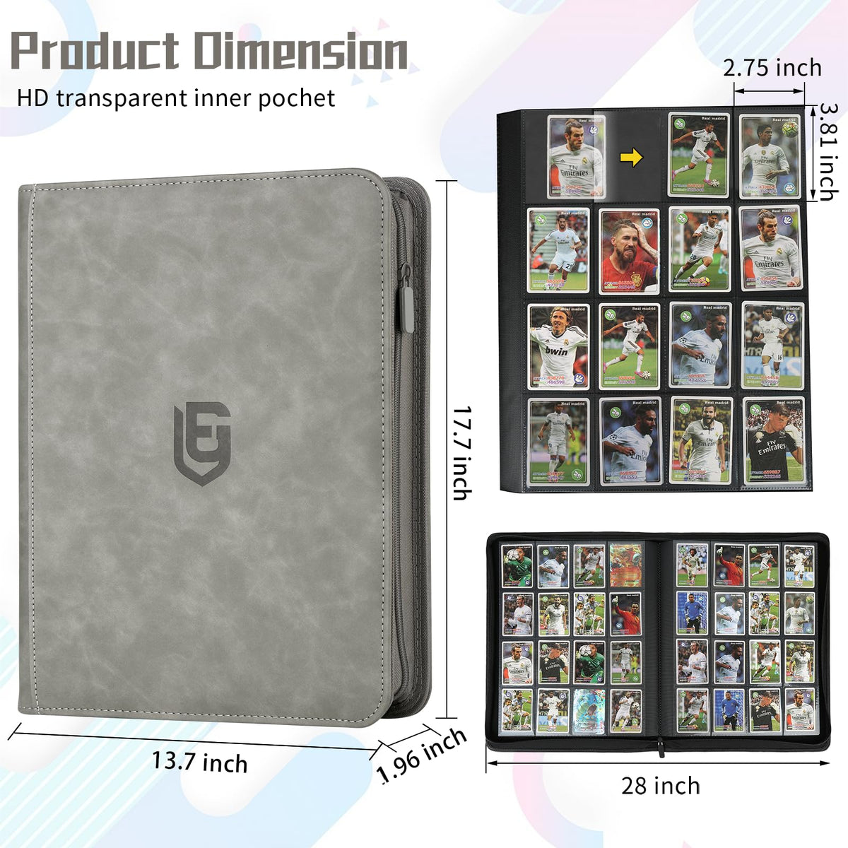 EYEGLEAM 1024-pocket binder interior pages show organized, double-sided capacity.