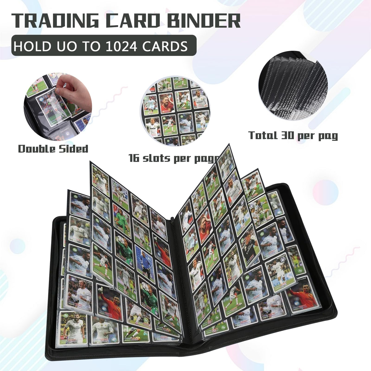 EYEGLEAM 1024 Pocket Card Binder PU leather exterior resists water