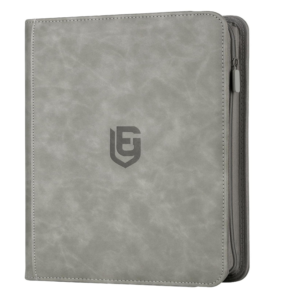 EYEGLEAM 12-pocket card binder side-loading grey keeps cards secure and organized.