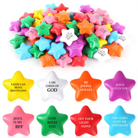 EYNDYN Christian star stress ball red with quotes for mood lifting and focus.