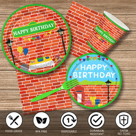 Eywusco red brick wall street napkins 6.5inch soft and absorbent for messy celebrations.