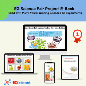 EZ BioResearch science fair e-book cover with step-by-step projects.