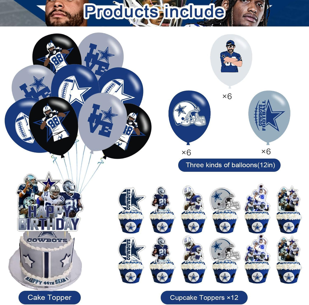 Ezcpigei Cowboys balloons durable party decor