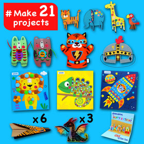 EZCRA Kids Craft Box felt hand puppet for interactive pretend play and motor skills.