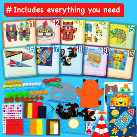 EZCRA Kids Craft Box felt mask for imaginative dress-up and storytelling.