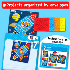 EZCRA Kids Craft Box gem art fosters color exploration and patience.