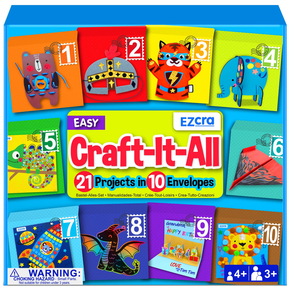 EZCRA Kids Craft Box lacing cards for fine motor practice and creative play.