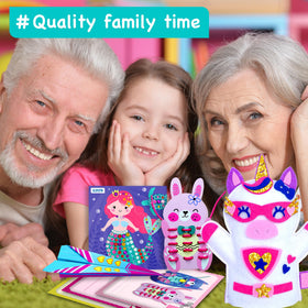 EZCRA unicorn kid crafting session supports independent or shared play