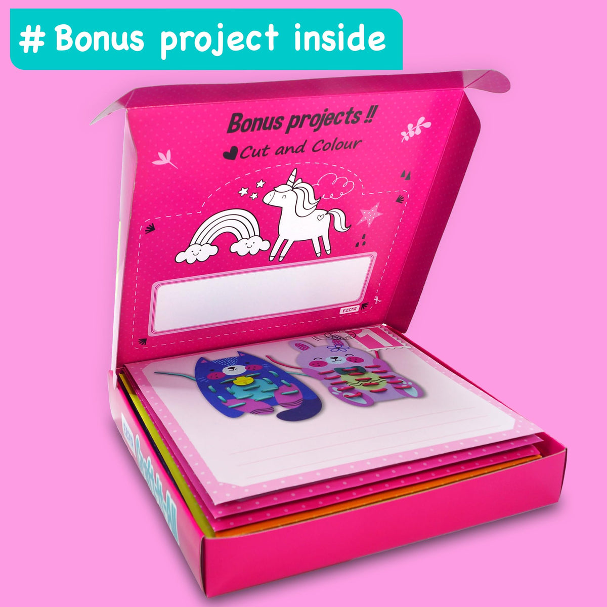 EZCRA unicorn safety tools with child-safe needle and easy-grip handles