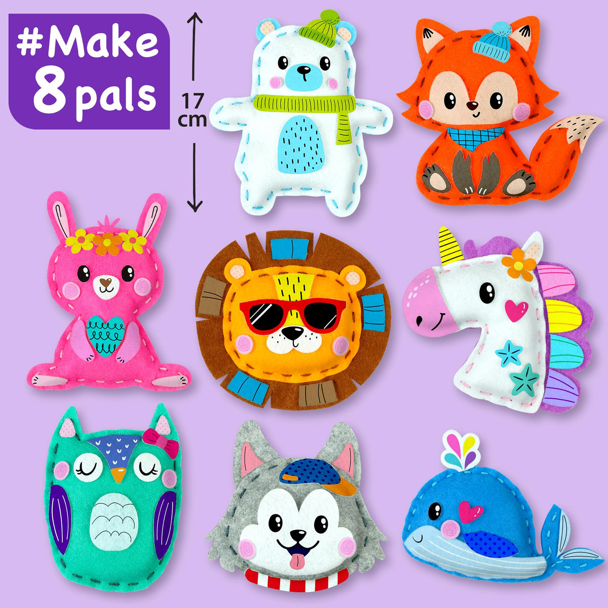 EZCRA unicorn sewing kit 8-in-1 projects ready for creativity.