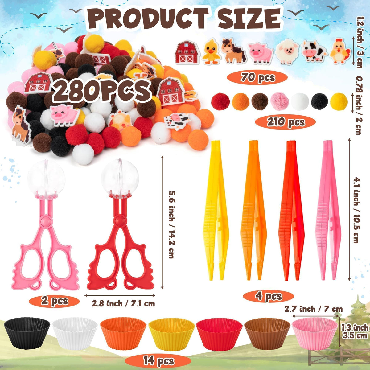 EZdhuawuse colorful pom poms for sensory exploration and color matching.
