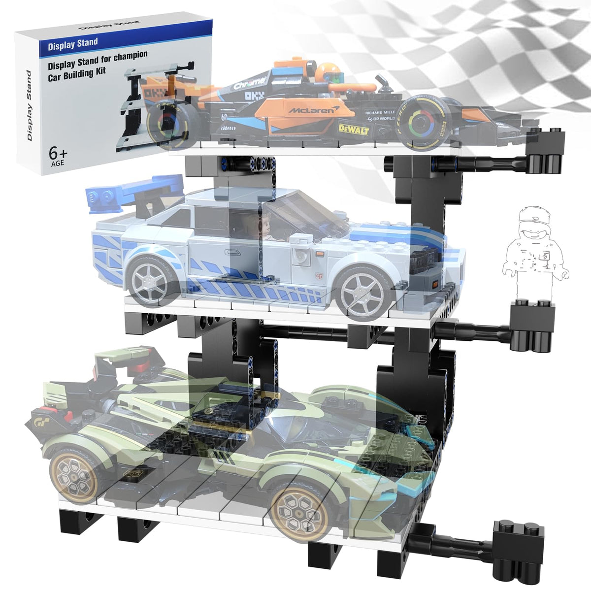 EzeepoNewma display stand three-layer speed champion shows models clearly and securely.
