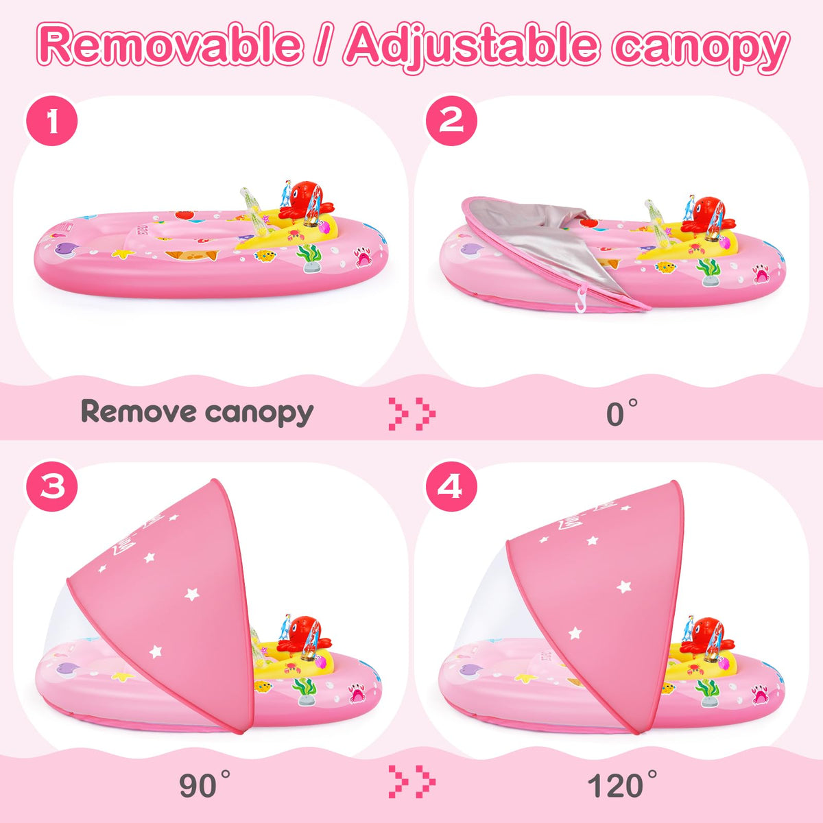 EZIGO baby pool float dual air chambers provide buoyancy and stability