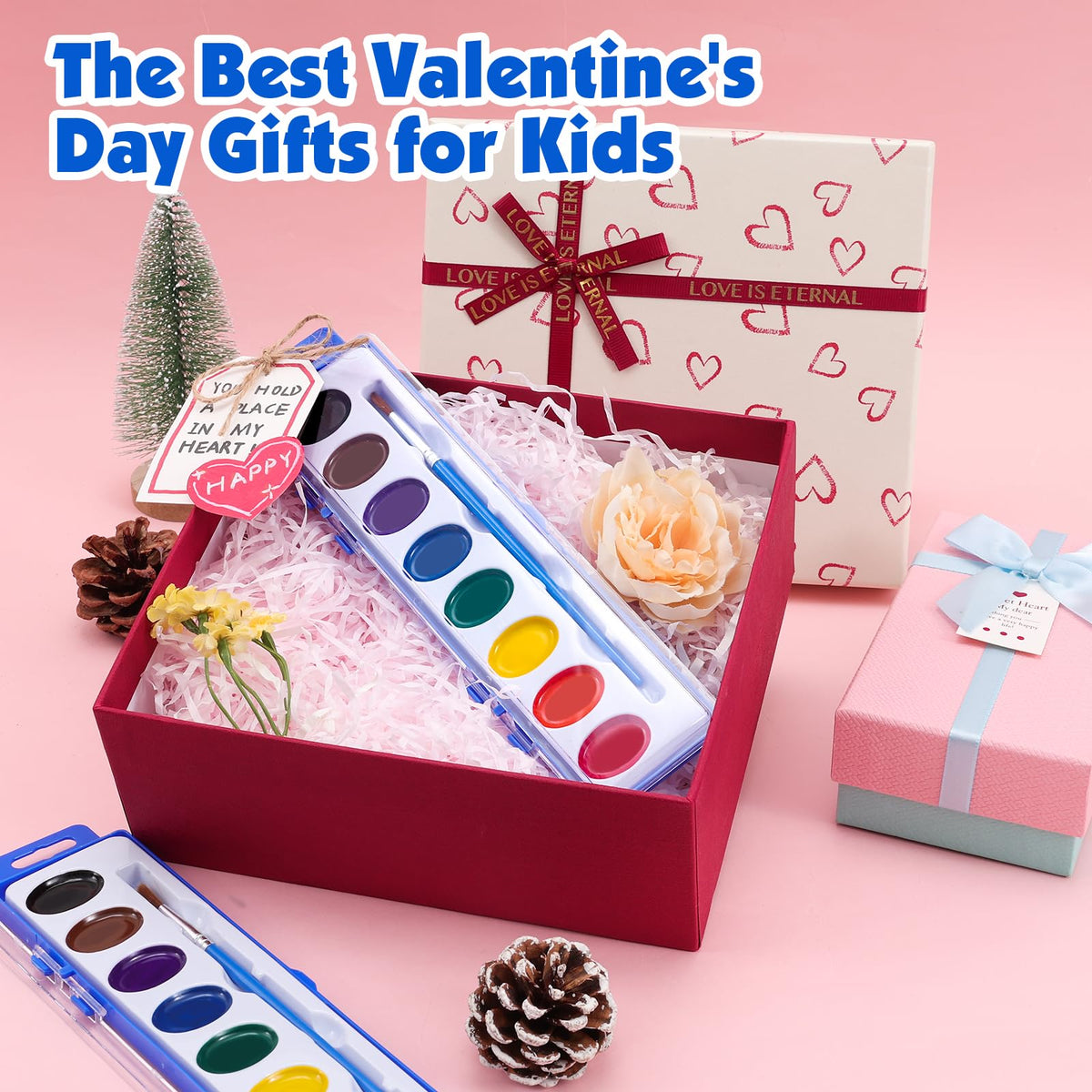 EZLYFF eight bright colors watercolor paints ideal for kid art projects