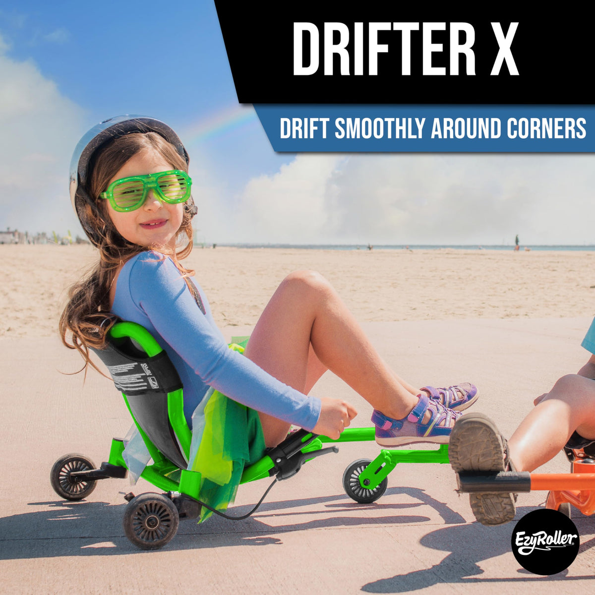 EzyRoller Drifter X green side drift action highlights smooth steering