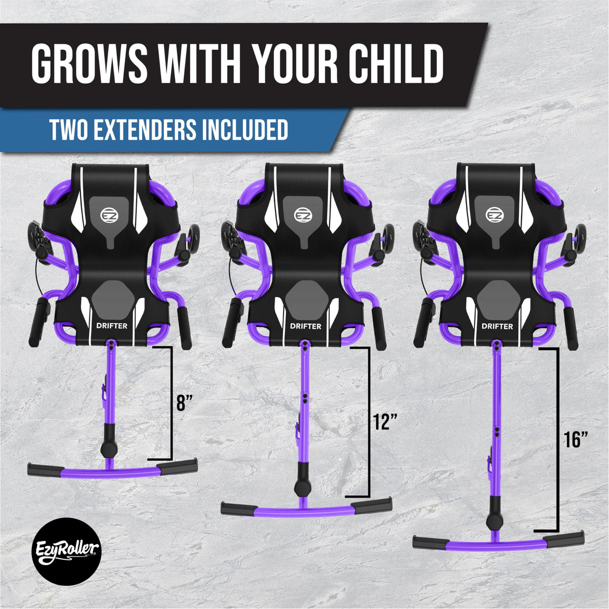 Family-friendly play scene shows kids enjoying the Drifter X ride.
